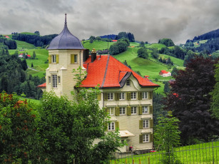 Картинка швейцария троген города здания дома пейзаж