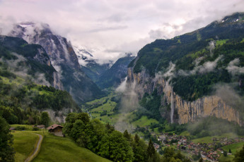 обоя lauterbrunnen, valley, switzerland, долина, природа, горы