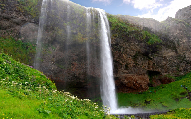 Обои картинки фото исландия, seljalandsfoss, waterfall, природа, водопады, водопад