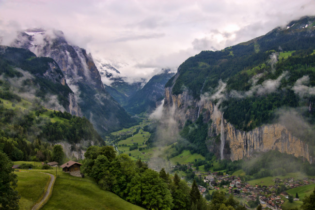Обои картинки фото lauterbrunnen, valley, switzerland, долина, природа, горы