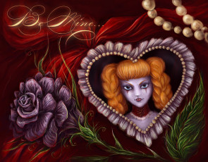 Картинка фэнтези девушки девушка цветы сердечко косички