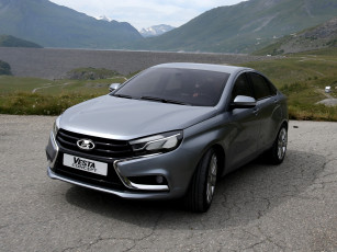 Картинка автомобили ваз lada vesta concept 2014г темный