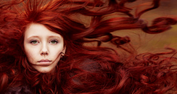 Картинка девушки -unsort+ лица +портреты веснушки рыжая кудрявые волосы девушка