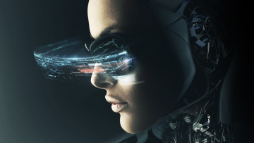 Картинка фэнтези роботы +киборги +механизмы девушка фантастика sci-fi киборг взгляд технологии