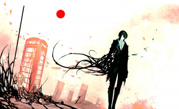 Картинка аниме -angels+&+demons тьма смерть девушка парень телефонная будка солнце