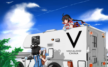 Картинка аниме vocaloid автомобиль взгляд девушки