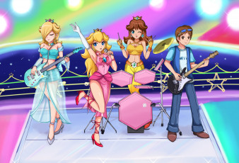 Картинка аниме музыка девушки арт sigurdhosenfeld rosalina super mario princess daisy peach