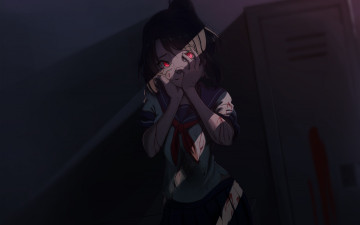 Картинка аниме unknown +другое девушка yandere-chan yandere simulator that-bleach-fan арт кровь темнота школьница форма