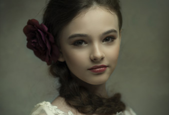 Картинка девушки -unsort+ лица +портреты портрет улыбка настроение цветок волосы