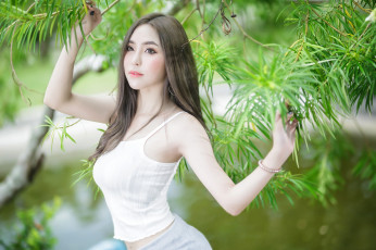 Картинка девушки -unsort+ азиатки азиатка ветки модель поза