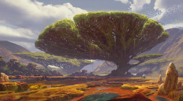 Картинка фэнтези пейзажи дерево