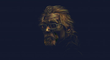 Картинка рисованное минимализм очки мужчина борода фон