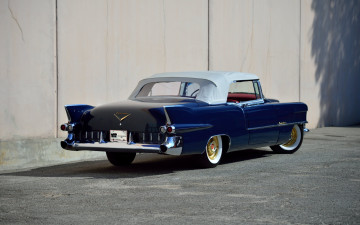 обоя cadillac eldorado,  1955, автомобили, cadillac, вид, сзади, eldorado, convertible, 1955, кабриолет, классика, ретро