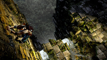 Картинка видео+игры uncharted +golden+abyss человек стена
