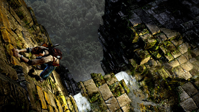 Обои картинки фото видео игры, uncharted,  golden abyss, человек, стена