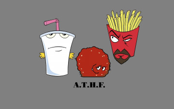 обоя aqua, teen, hunger, force, мультфильмы, тефтель, команда, фастфуд, фрай, шейк