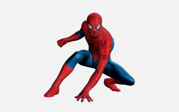 Картинка Человек паук рисованные комиксы Человек-паук spider-man красный белый фон
