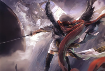 Картинка фэнтези ангелы ангел меч крылья