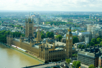 обоя westminster, palace, города, лондон, великобритания, мост, река, дома