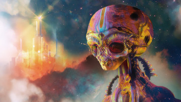 Картинка фэнтези существа инопланетянин пришелец alien фон