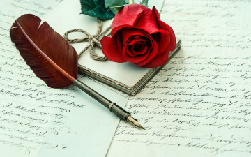 Картинка цветы розы rose red letter роза flower письмо перо