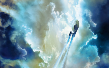 Картинка кино+фильмы star+trek+beyond космический корабль фантастика облака star trek небо starship ncc 1701 полет spacecraft звездный путь enterprise