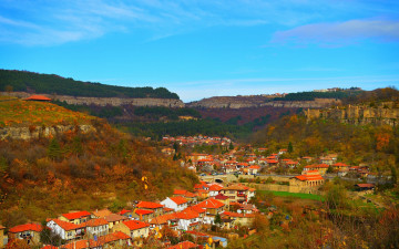 обоя города, - панорамы, мост, дома, panorama, болгария, bridge, nature, крыши, панорама, bulgaria