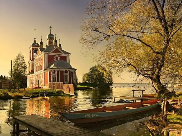 Обои картинки фото церковь, есть, озера, авт, марина, герасева, города, православные, церкви, монастыри