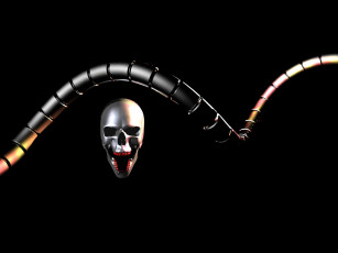Картинка 3д графика horror ужас череп тёмный фон