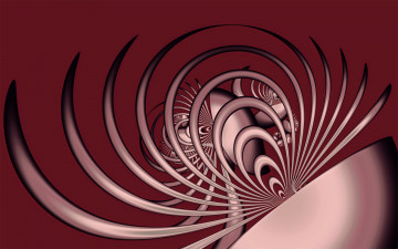 Картинка 3д графика fractal фракталы линии коричневый