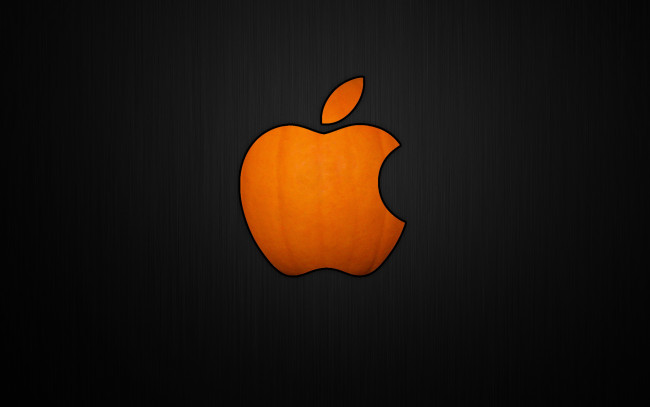 Обои картинки фото компьютеры, apple, тыква, хэллоуин, pumpkin, яблоко