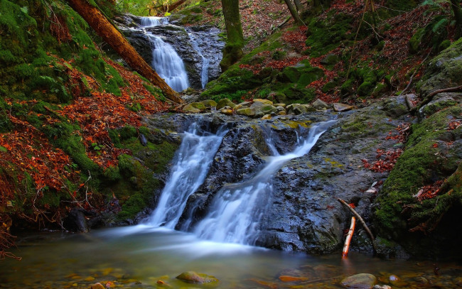Обои картинки фото природа, водопады, река, осень