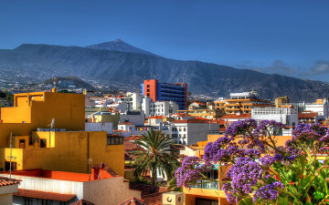 Картинка испания канарские ва пуэрто де ла крус города панорамы о-ва