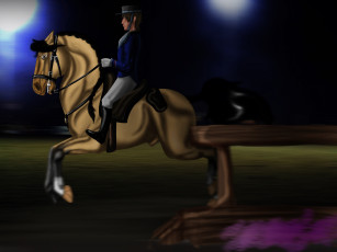 Картинка рисованные животные лошади всадник лошадь