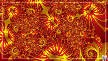 обоя 3д, графика, fractal, фракталы, фон, цвета, узор, собачка