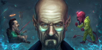 Картинка рисованное кино лицо очки борода breaking bad walter white heisenberg devil
