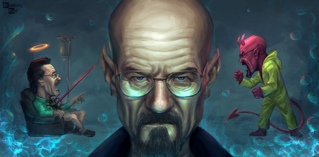 Обои картинки фото рисованное, кино, лицо, очки, борода, breaking, bad, walter, white, heisenberg, devil