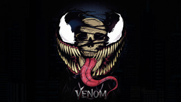Картинка рисованное комиксы venom by alex garcia creatures симбиот веном зубы marvel Череп Язык