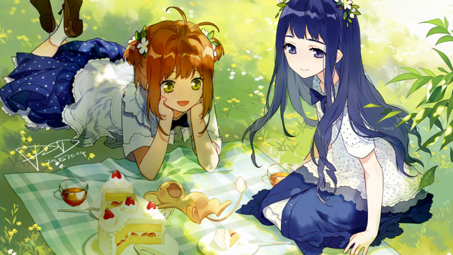 Обои картинки фото аниме, card captor sakura, девушки