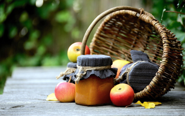Обои картинки фото еда, мёд,  варенье,  повидло,  джем, яблоки, джем