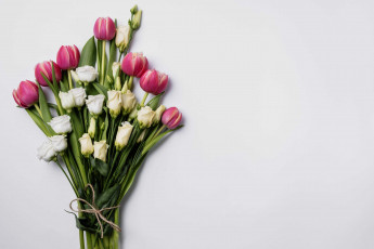обоя цветы, букеты,  композиции, тюльпаны, эустома, бутоны