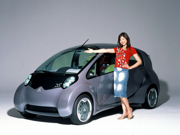 Обои картинки фото mitsubishi, concept, автомобили, авто, девушками