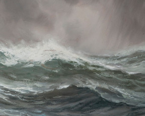 Картинка adolf bock рисованные шторм море волны
