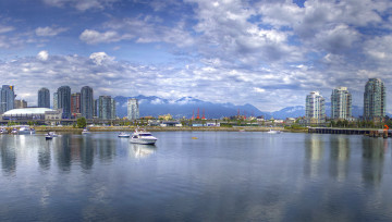 Картинка города ванкувер+ канада дома панорама море ванкувер