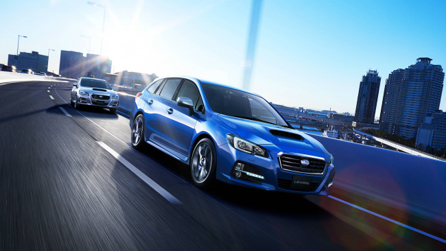 Обои картинки фото автомобили, subaru, синий, 2014г, levorg