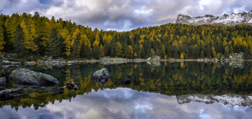 Картинка природа реки озера осень лес озеро ели отражение