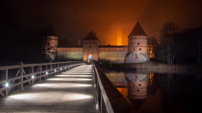 Обои картинки фото trakai island castle, города, тракайский замок , литва, trakai, island, castle