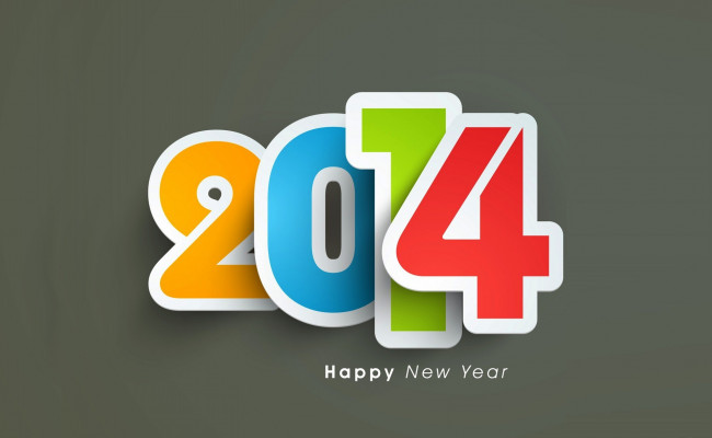 Обои картинки фото праздничные, векторная графика , новый год, цифры, 2014, пожелание