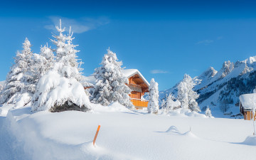 Картинка природа зима франция france rhone-alpes clusaz