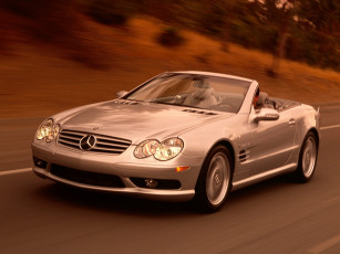 Картинка 2003 mercedes sl55 amg roadster автомобили benz